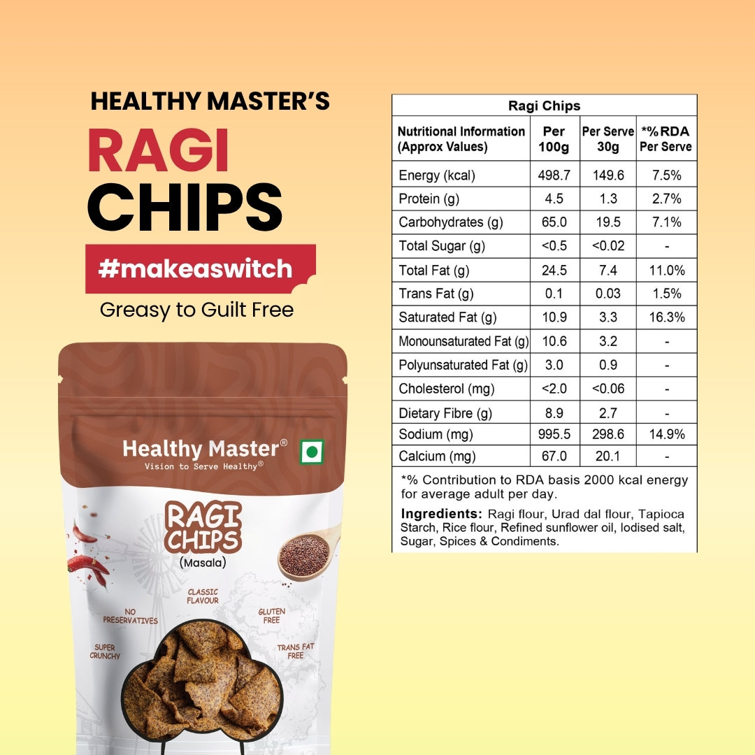 Ragi Chips - Light and Crispy (Traditional Spice)